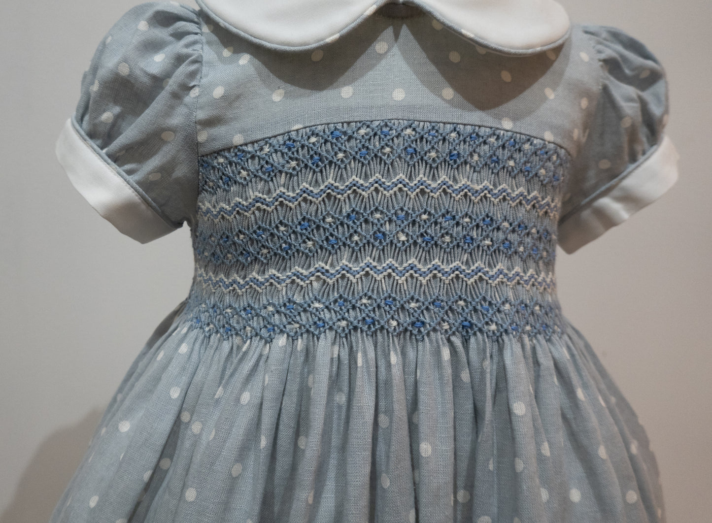 Hand smocked Spotty dress