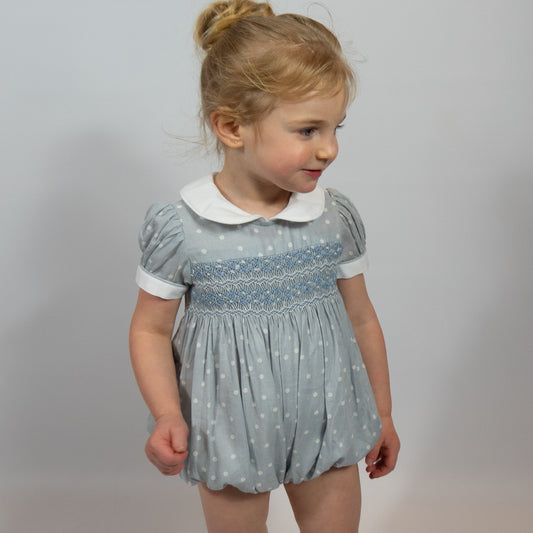 Hand Smocked Spotty Romper