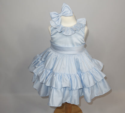 Sky blue Layered Puffball Dress