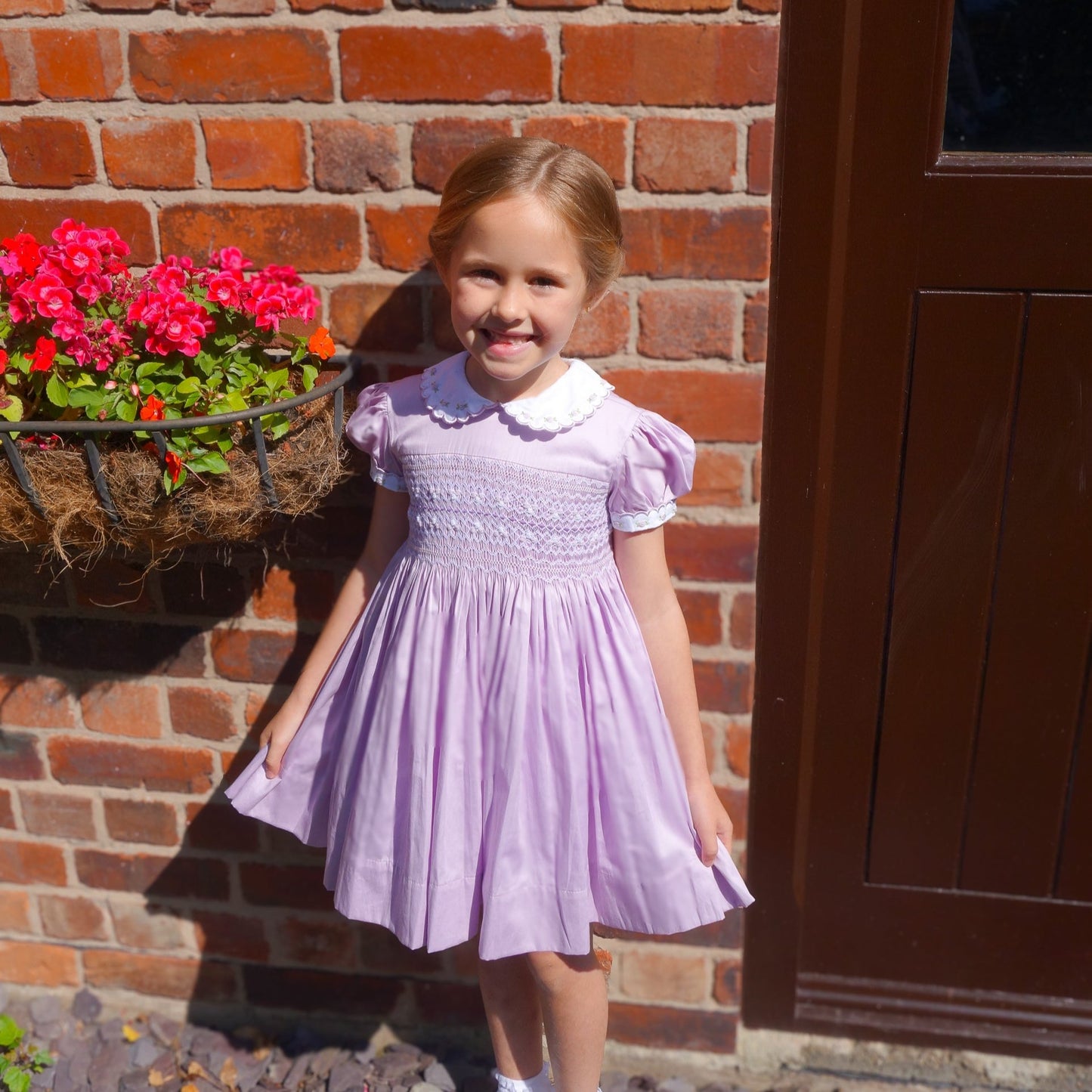 Hand smocked CALLIE dress lilac