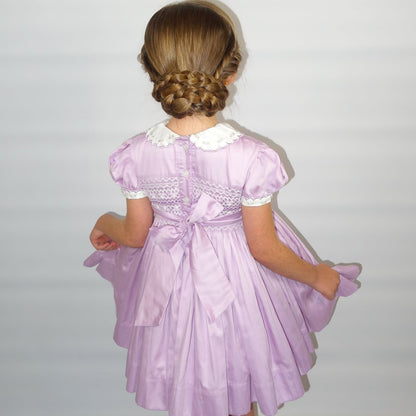 Hand smocked CALLIE dress lilac