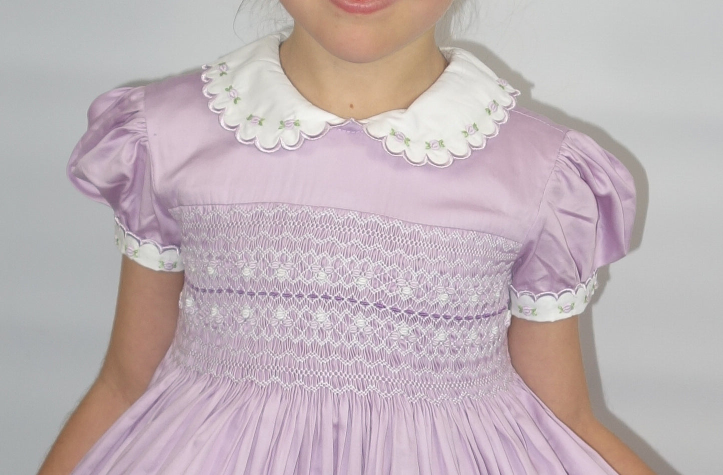 Hand smocked CALLIE dress lilac