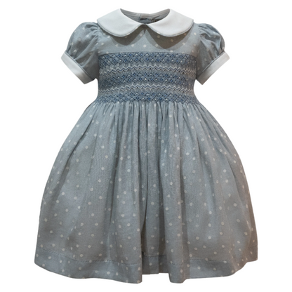 Hand smocked Spotty dress