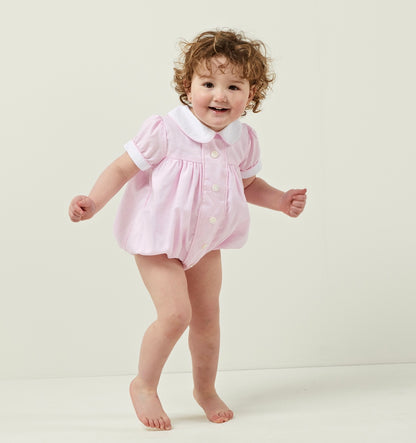 Soft Pleated Romper Pink