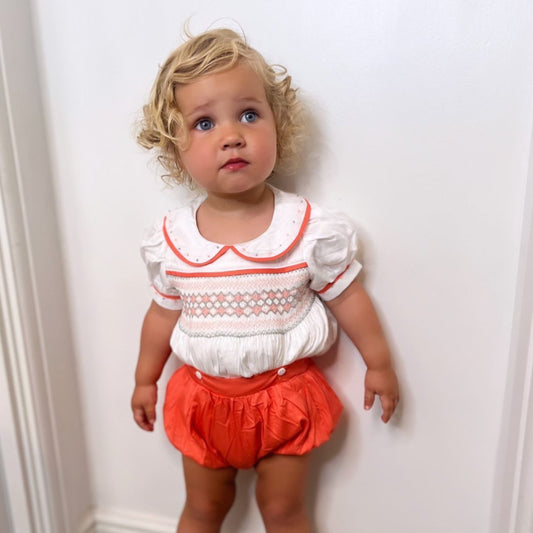 Peaches and cream smocked romper FINAL SALE